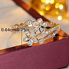 Brass Micro Pave Cubic Zirconia Finger Rings WG493E8-01-3