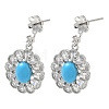 Brass Pave Cubic Zirconia Stud Earring Findings KK-C172-12P-1