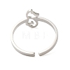 Non-Tarnish Hollow Cat 304 Stainless Steel Open Cuff Rings for Women RJEW-N048-07P-3