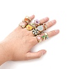 Mixed Style Alloy Enamel Finger Rings for Women RJEW-MSMC002-16-3