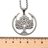 Tree of Life 201 Stainless Steel Crescent Moon Tree of Life Pendant Necklaces for Women NJEW-M105-06P-3