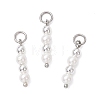 Shell Pearl with Synthetic Non-magnetic Hematite Pendants PALLOY-JF04716-1