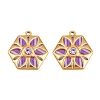 304 Stainless Steel Enamel & Rhinestone Pendants STAS-G398-26G-03-1