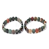 Natural Indian Agate Faceted Beaded Stretch Bracelets for Women BJEW-K251-07D-4