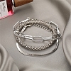 3Pcs Alloy Snake Chain Bracelets & Oval Link Chain Bracelets & Bangles Set WGF0598-02-2