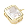 Brass Pave Clear Cubic Zirconia Pendants KK-CBA56EF-36A-G-2