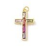 Brass Micro Pave Cubic Zirconia Pendants KK-P294-05G-1