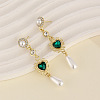 Valentine's Day Alloy & Rhinestone Dangle Stud Earrings WG2B101-01-1