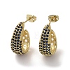 Brass Micro Pave Cubic Zirconia Stud Earrings EJEW-H308-10G-03-1