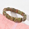 Bamboo Natural Unakite Beads Stretch Bracelets for Women Men BJEW-K304-01F-3