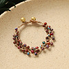 Dyed Natural Imperial Jasper Round Braided Bead Multi-strand Bracelets for Women WG0F13C-06-1