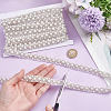 5Yards Polyester & Resin Beaded Trim Ribbon OCOR-NB0002-83-3