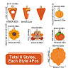 24Pcs 6 Styles Thanksgiving Day Handmade Polymer Clay Pendants CLAY-SC0001-51-2