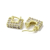 Rectangle Rack Plating Brass with Cubic Zirconia Hoop Earrings EJEW-Z035-02G-2