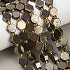 Natural Gold Pyrite/Golden Pyrite Beads Strands G-F833-B17-01-1