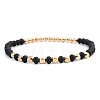 Narual Black Stone & Synthetic Non-magnetic Hematite Beads Stretch Bracelets for Women KP6261-12-1
