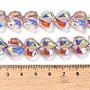 Electroplate Transparent Glass Beads Strands EGLA-B012-AB08-4