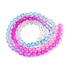 Gradient Color Baking Painted Glass Bead Strands X-DGLA-A039-T6mm-A08-2