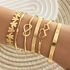 6Pcs 6 Styles Alloy Bangles WG70F83-12-1