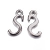 Gunmetal Plated Alloy Letter Pendants PALLOY-P097-03-S-1