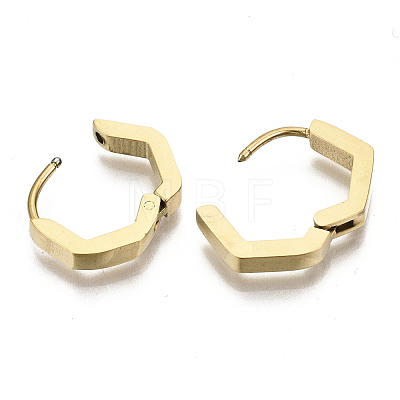 304 Stainless Steel Huggie Hoop Earrings STAS-R115-19G-1
