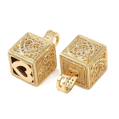 Brass Micro Pave Cubic Zirconia Pendants KK-F919-10A-G-1