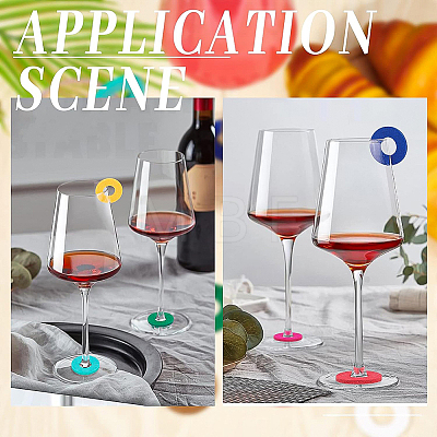 60Pcs 12 Colors Felt Wine Glass Charms AJEW-BC0003-21-1
