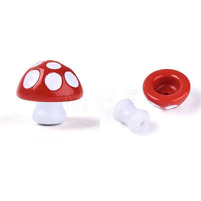 2Pcs Opaque Acrylic Enamel Beads MACR-N018-15G-1
