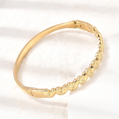 304 Stainless Steel Heart Hinged Cuff Bangles for Women SA-CBAF851-04G-1