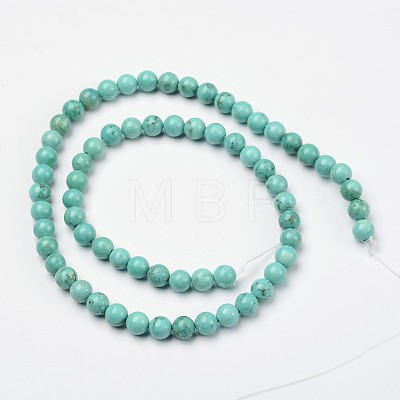 Round Dyed & Heated Natural Magnesite Beaded Strands G-L373-01-8mm-1