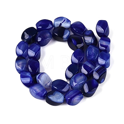 Dyed & Heated Natural Agate Beads Strands G-N359-14A-01-1