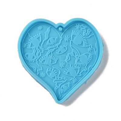 DIY Realistic Style Heart Pendant Food Grade Silicone Molds DIY-G083-03-1