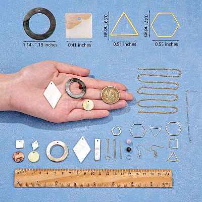 DIY Natural Shell Charm Earring Making Kit DIY-SZ0009-40-1
