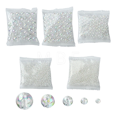800Pcs 5 Sizes Eco-Friendly Transparent Acrylic Beads TACR-FS0001-21-1