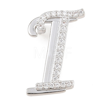 Brass Micro Pave Clear Cubic Zirconia Pendants CU-CBA8481-01P-I-1