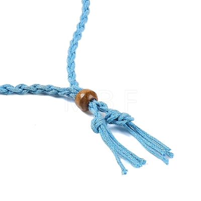 Braided Waxed Cord Empty Macrame Pouch Slider Necklace Making FIND-C061-01D-1