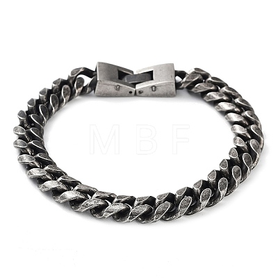 304 Stainless Steel Cuban Link Chains Bracelets for Men & Women BJEW-D031-07B-1