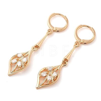 Rack Plating Golden Brass Dangle Leverback Earrings EJEW-B037-07G-1