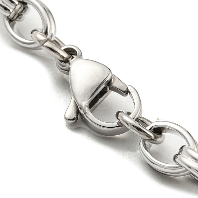 304 Stainless Steel Figaro Chain Bracelet BJEW-C042-01P-1