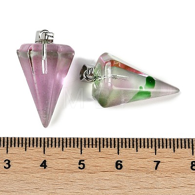 Spray Painted Glass Pendants GLAA-Z007-03E-1