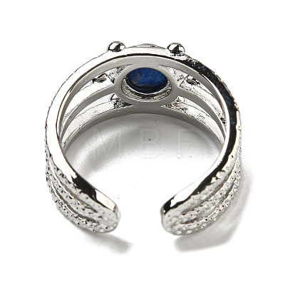 Natural Lapis Lazuli Adjustable Rings RJEW-K269-10P-08-1