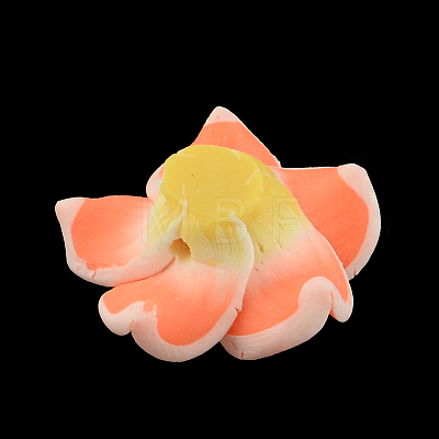 Handmade Polymer Clay 3D Flower Plumeria Beads X-CLAY-Q192-30mm-12-1