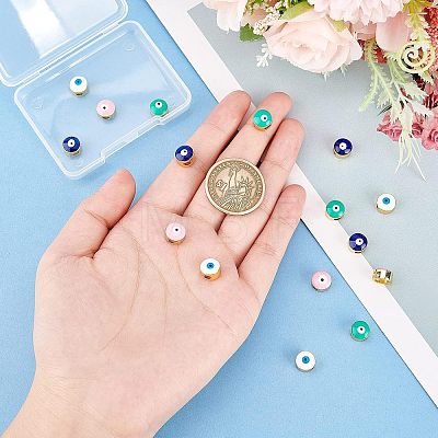 SUPERFINDINGS 16Pcs 4 Colors Eco-Friendly Rack Plating Brass Enamel Slide Charms KK-FH0004-28-1