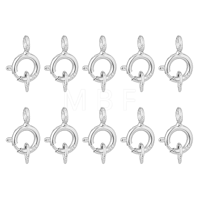 DICOSMETIC 10Pcs 925 Sterling Silver Spring Ring Clasps STER-DC0001-18S-1