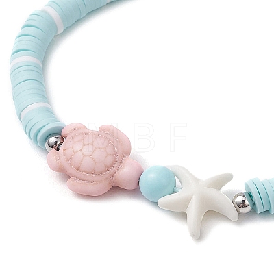 Adjustable Synthetical Turquoise & Porcelain & Natural Howlite Beaded Braided Bead Bracelets for Women BJEW-JB11710-1