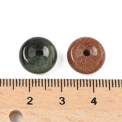 Natural & Synthetic Mixed Gemstone Donut/Pi Disc Charms G-M454-01A-1