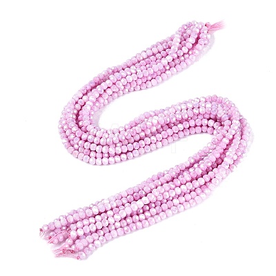 Anti-Tarnish Electroplate Glass Beads Strands EGLA-ZX010-4mm-05-1