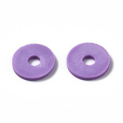 Flat Round Eco-Friendly Handmade Polymer Clay Beads CLAY-R067-10mm-01-1