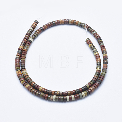 Natural Polychrome Jasper/Picasso Stone/Picasso Jasper Beads Strands X-G-E444-44-4mm-1