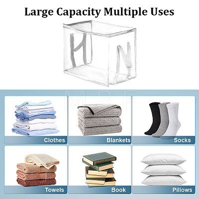 Large Capacity Transparent PVC Plastic Zipper Bags with Handle for Book Storage ABAG-WH0045-92A-1